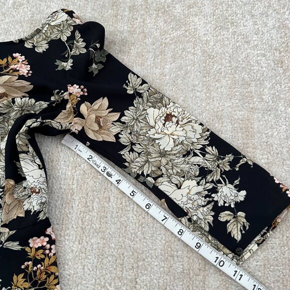 3 for $6 ASOS Stradivarius Black Floral Boho Summer Cocktail Mini Dress S - Picture 8 of 9